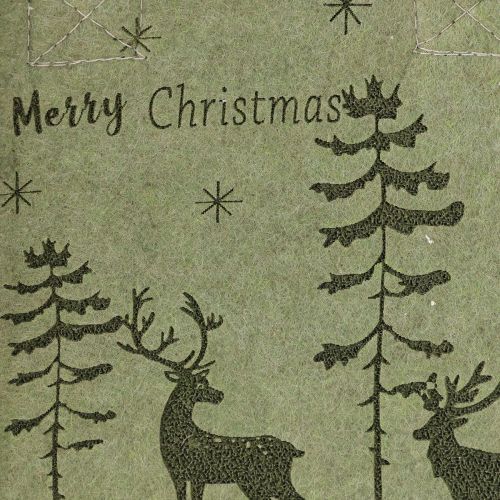 Floristik24 Borsa in feltro Merry Christmas piccola con manici Verde 15×10cm