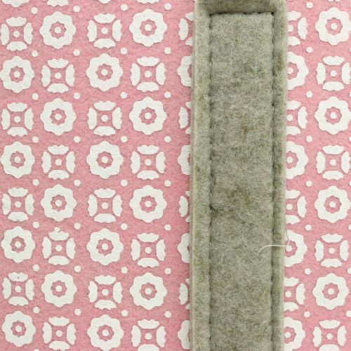 Floristik24 Borsa in feltro rosa-grigio con motivo 55 cm x 36 cm x 18 cm