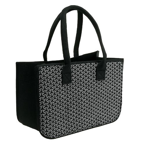 Floristik24 Borsa in feltro nera con motivo 39 cm x 20 cm x 25 cm