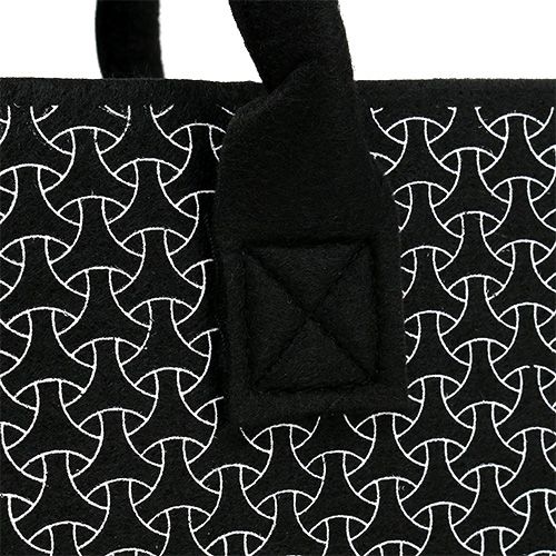 Floristik24 Borsa in feltro nera con motivo 39 cm x 20 cm x 25 cm