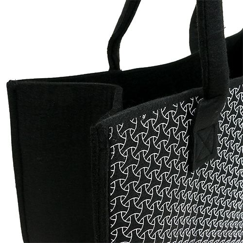 Floristik24 Borsa in feltro nera con motivo 39 cm x 20 cm x 25 cm