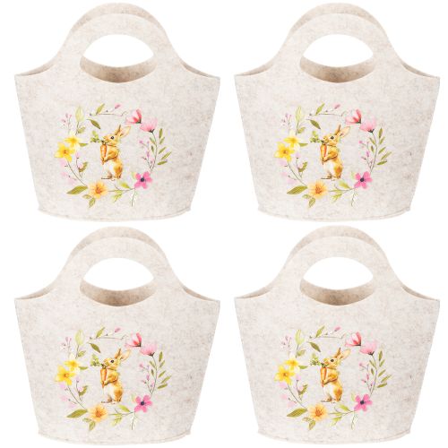 Prodotto Borsa in feltro con adorabile coniglietto pasquale, adatta per la primavera e l'estate, 27 cm, 4 pezzi