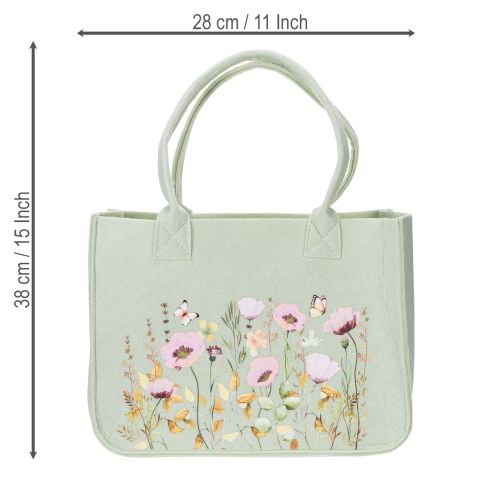 Prodotto Borsa in feltro con motivo floreale, ideale per l'uso quotidiano e il tempo libero, 38 cm