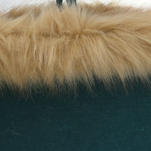 Prodotto Borsa in feltro con bordo in pelliccia verde 38 cm x 24 cm x 20 cm
