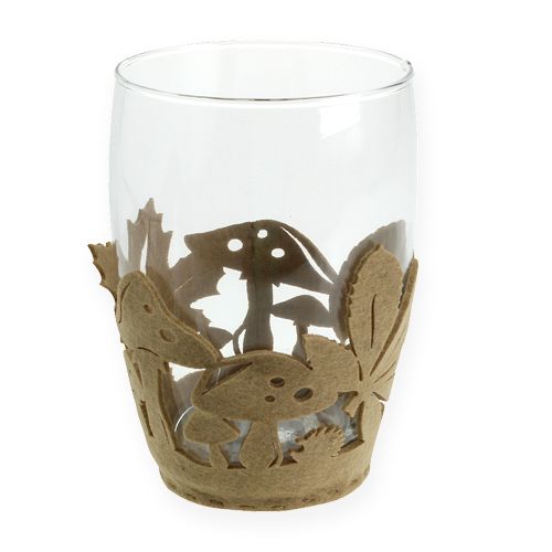 Floristik24 Vaso in feltro autunnale in feltro decorativo fioriera in feltro beige 2 pezzi