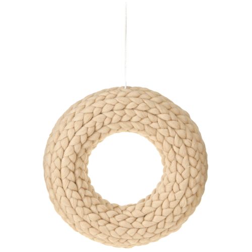 Prodotto Ghirlanda decorativa in feltro di lana marrone chiaro da appendere Ø30cm L4cm