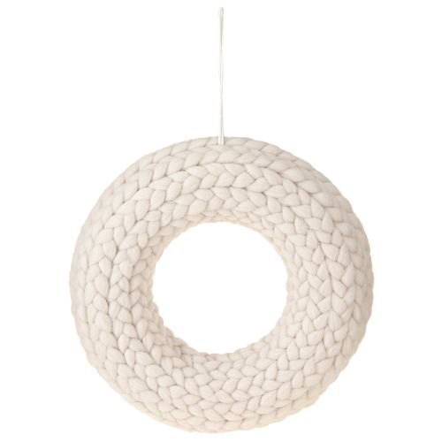 Floristik24 Ghirlanda decorativa in feltro di lana da appendere in beige Ø30cm H4cm