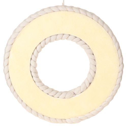 Prodotto Ghirlanda decorativa in feltro di lana da appendere in beige Ø30cm H4cm