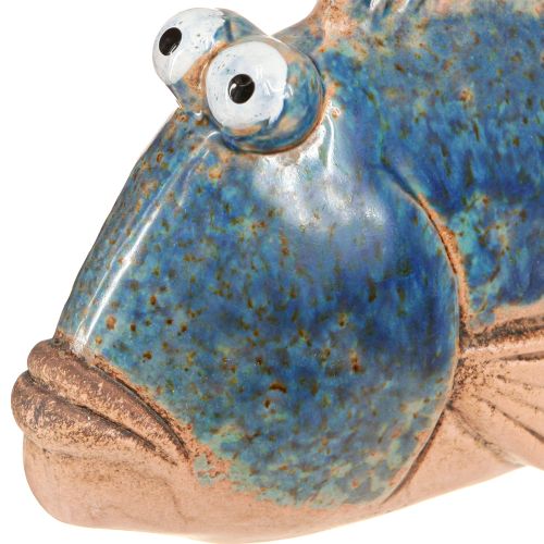 Prodotto Decoro pesce ceramica blu decoro naturale estivo 22×7×11cm