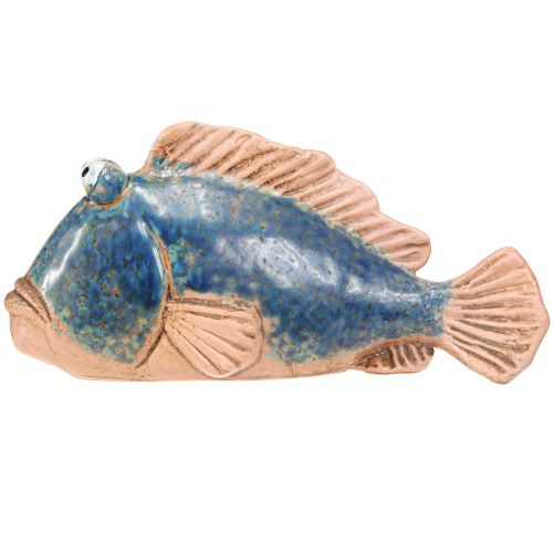 Prodotto Decoro pesce ceramica blu decoro naturale estivo 22×7×11cm