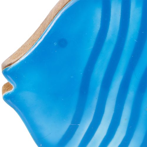 Prodotto Statuina di pesce in legno, decorazione marittima, decorazione da tavolo fatta a mano per soggiorno, 22 cm