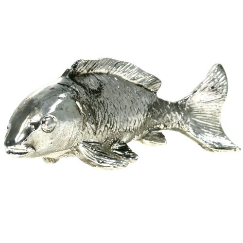 Floristik24 Deco pesce argento antico 14cm