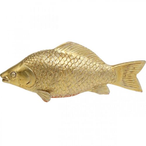 Floristik24 Statua Decorativa Pesce Color Oro da Appoggiare Scultura Pesce Poliresina Piccola L18cm