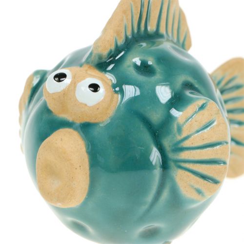 Floristik24 Pesce decorativo blu, pesce in ceramica, pesce in ceramica, marittimo L7cm 8 pezzi