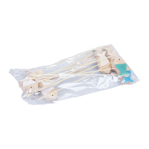 Floristik24 Decorazione spina fiore pesce legno decorazione marittima 7×4 cm 12 pz