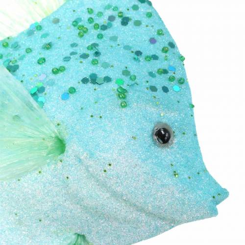 Floristik24 Pesce decorativo da appendere blu turchese verde grigio 10-22 cm 5 pezzi