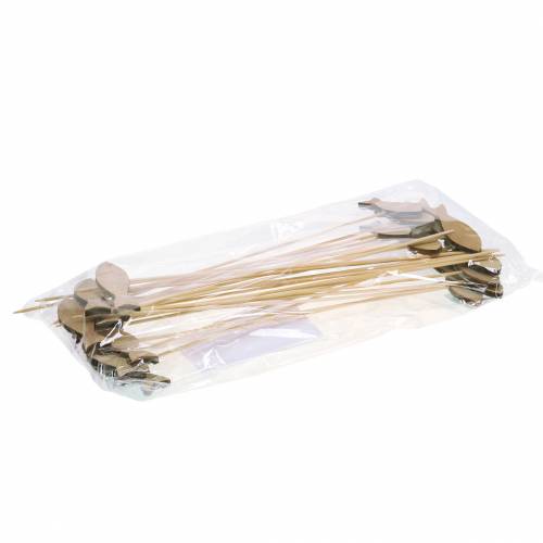 Floristik24 Spina decorativa pesce legno turchese blu bianco 8 cm H31 cm 24 pz