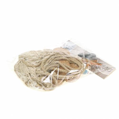 Floristik24 Rete da pesca con decoro mare in poliresina naturale 150×200 cm come decorazione murale