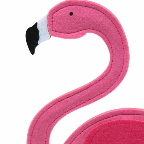 Floristik24 Decorazione estiva fenicottero in piedi in feltro rosa 28 × H58cm