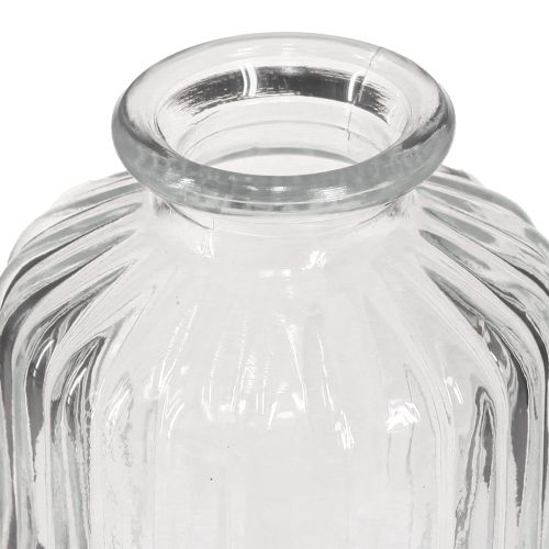 Floristik24 Mini vasi in vetro vaso bottiglia con decoro retrò H9cm 4 pezzi