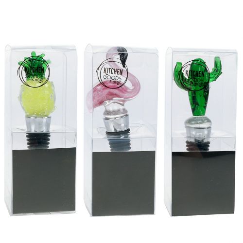 Floristik24 Tappo per bottiglia con figure in vetro 11-12 cm 3 pezzi