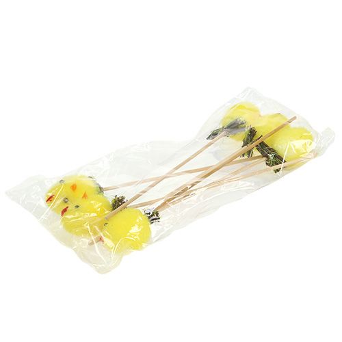 Floristik24 Soffice pulcino giallo sulla barra 4 cm 6 pezzi