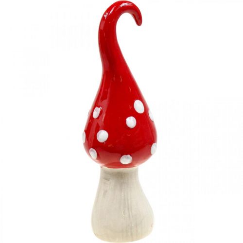 Floristik24 Deco Fly Agarico Ceramica Deco Fungo Rosso Bianco Ø6.5cm H21cm