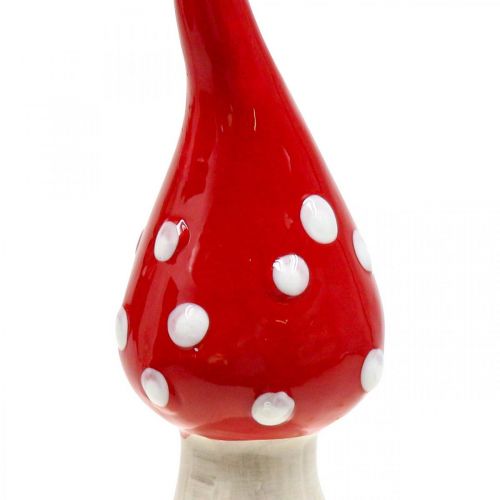 Prodotto Deco Fly Agarico Ceramica Deco Fungo Rosso Bianco Ø6.5cm H21cm