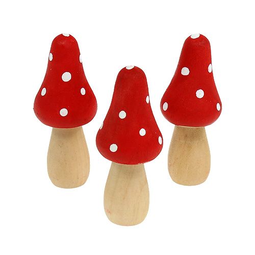 Floristik24 Toadstool in legno 6 cm 12 pezzi