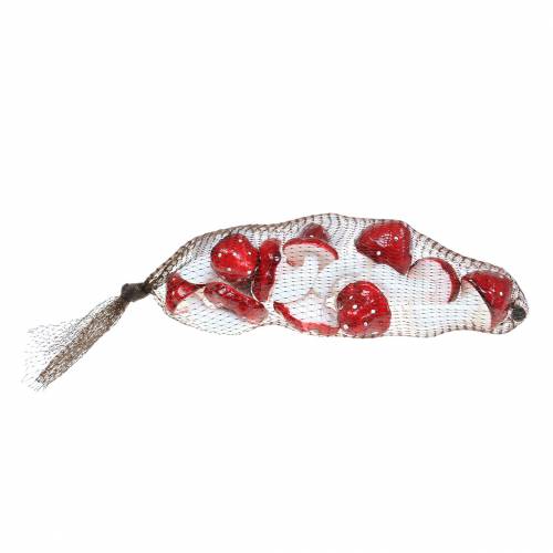 Set decorativo di agarico di mosca rosso, bianco 6–7 cm 12 pezzi