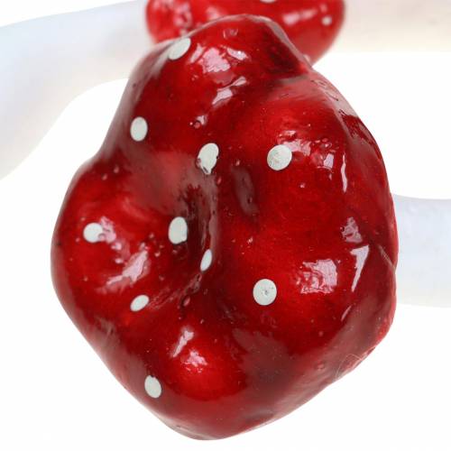 Set decorativo di agarico di mosca rosso, bianco 6–7 cm 12 pezzi
