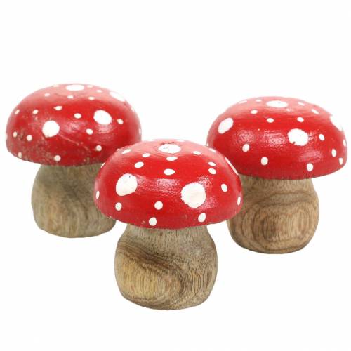 Floristik24 Toadstools decorativi in legno Ø4,6–5cm H4,6–4,9cm 6 pezzi