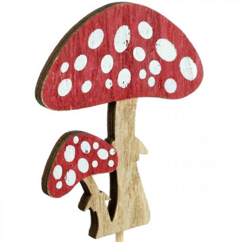 Floristik24 Agarichi volanti in legno, decorazione di funghi, autunno, tappi di fiori H7cm L34cm 18 pezzi