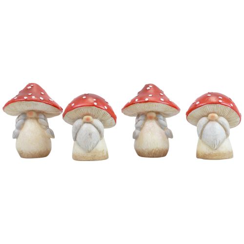 Floristik24 Decorazione Amanita muscaria Funghi Decorazione autunnale Rosso Bianco Ø6cm H7.5cm 4 pz