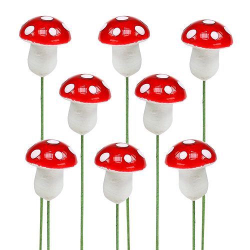 Floristik24 Funghi mini su filo 1,8 cm 100 pezzi