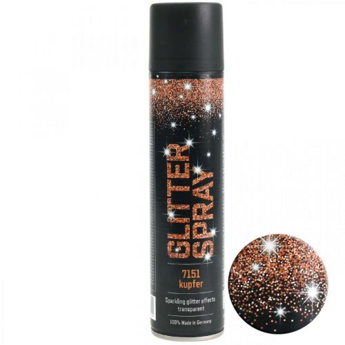 Floristik24 Glitter Spray Vernice Spray Glitter Rame Spray 400ml