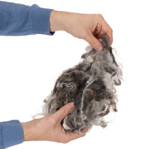 Lana di pecora decorativa, lana naturale grigia screziata, sfusa, 250 g | Floristik24.it