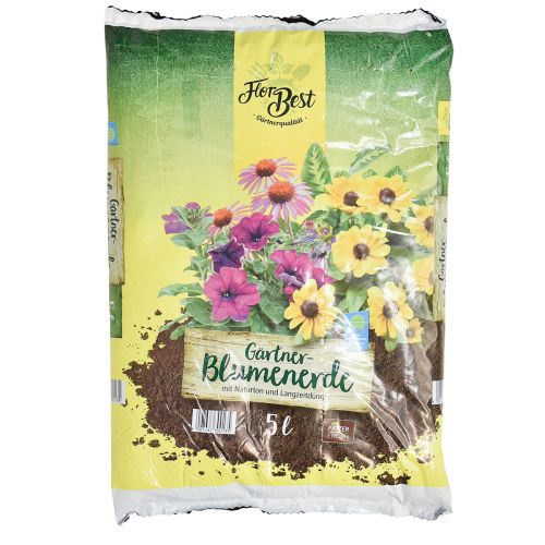 Terriccio da giardiniere FlorBest con argilla naturale e fertilizzante a lungo termine 5l