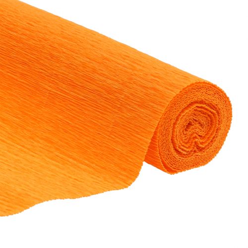 Carta crespa fiorista arancione chiaro 50x250cm