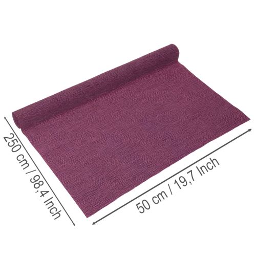 Carta crespa per decorazioni floreali, viola, 50x250 cm | Floristik24.it