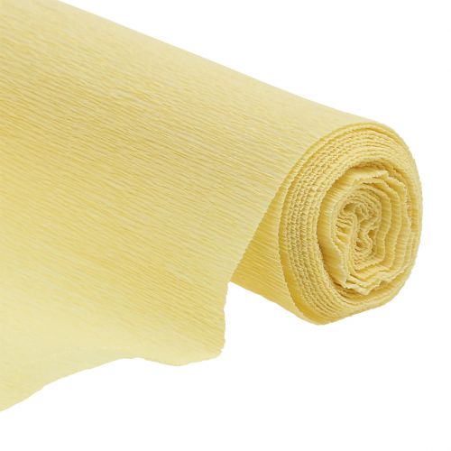 Floristik24 Carta crespa fiorista giallo pastello 50x250cm