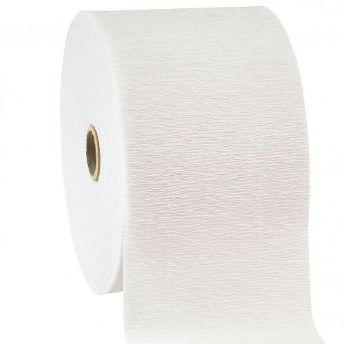 Floristik24 Fiore crêpe bianco L10cm grammatura 128g/mq L250cm 2 pezzi