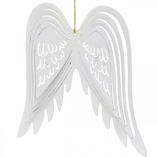 Prodotto Ali da appendere, decorazione dell&#39;Avvento, ali d&#39;angelo in metallo Bianco H29,5 cm L28,5 cm