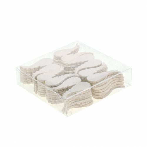 Floristik24 Decorazione sparsa ali d&#39;angelo glitter bianco 5 cm 48 pz