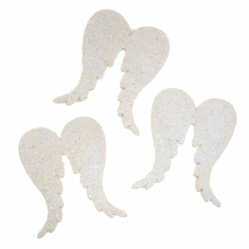 Floristik24 Decorazione sparsa ali d&#39;angelo glitter bianco 5 cm 48 pz
