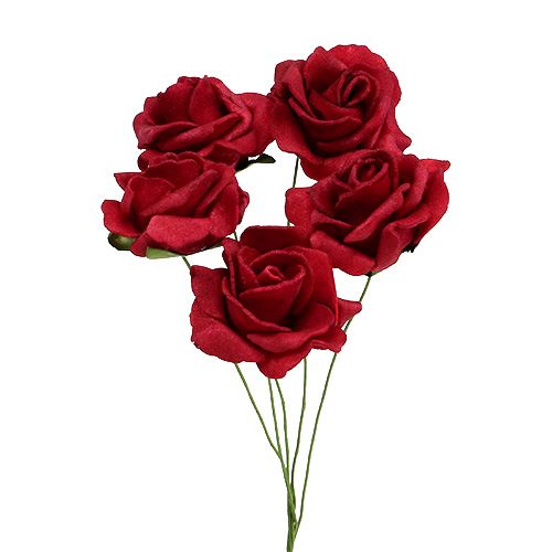 Floristik24 Rosa in schiuma Ø4,5 cm rossa 36 pz