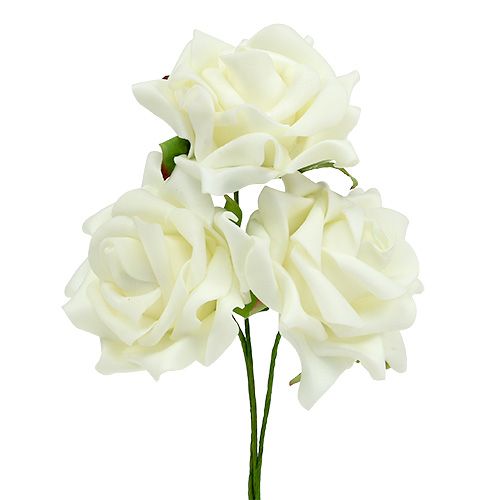 Rosa di schiuma Ø7,5cm Crema 18 pezzi acquistare | Floristik24.it