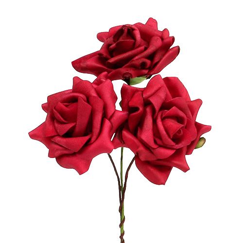 Rosa in schiuma Ø7,5 cm rossa 18 pz