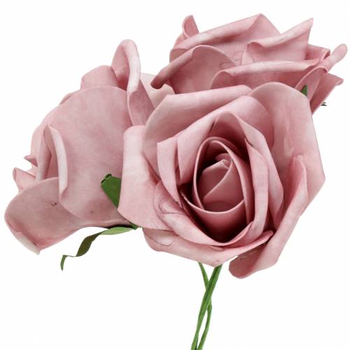 Prodotto Rosa in schiuma Ø10cm rosa antico 8 pz