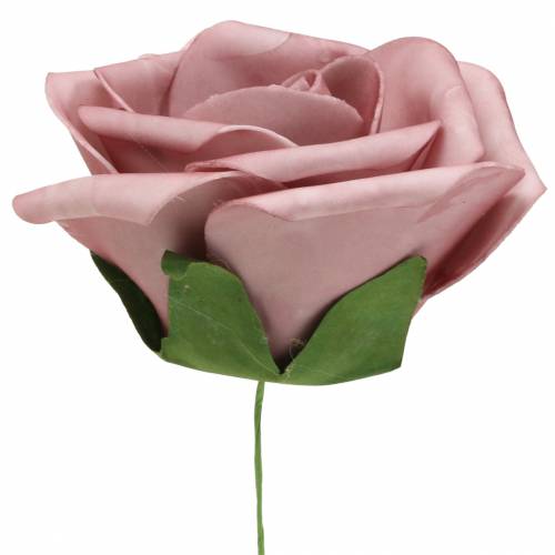 Floristik24 Rosa in schiuma rosa antico Ø15 cm 4 pz